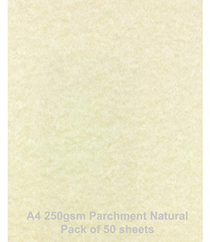 A4 250gsm Parchment Paper Natural, Pack of 50 Sheets by ARK