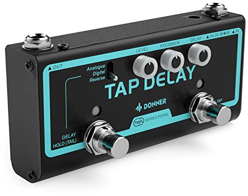 Donner Tap Delay Guitar Effect Pedal, 3 Delay Modes Digital Reverse Analogue with Tap Tempo Control
