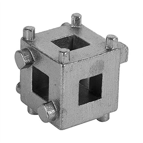 Madezz Universal Bremskolbenrücksteller, Werkzeug zum Zurückziehen des Kolbens der hinteren Scheibenbremse Adapter für den Rückholwürfel für Fahrzeuge mit 4-Rad-Scheibenbremsen (Silber)