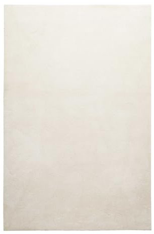 Homie Living | Kurzflor Teppich Super Soft, weich und kuschelig für Wohnzimmer, Schlafzimmer, Flur oder Kinderzimmer | Venice | Beige Creme | (130 x 190 cm)