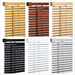 Funky Gadgets PVC Custom Made to Measure Blinds Window Venetian Blinds Easy Fit Curtains Trimmable Window blinds Child Safe Home Office 25mm Slats (Natural Wood Grain Effect - W120cm x L150cm)