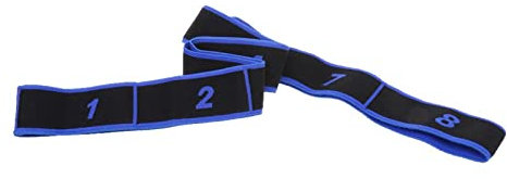 Tiuimk Bande de Résistance élastique Latine Yoga Pilates Danse Gym Fitness Sangle d'exercices Adultes 90x4cm (Bleu)