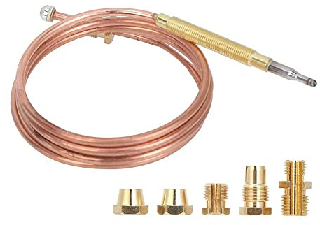 Zerodis Universal Thermoelement Kit Adapter Gasherd Propangasöfen Kamin 900mm Ersatz Thermopile Generatoren für Gasöfen, Kamin Kessel und Warmwasserbereiter, 35,4 Zoll