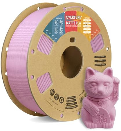 OVERTURE Matte PLA Filament Aufgerüstet 1.75 mm, 1kg (2.2 lbs) Spule, Maßgenauigkeit +/- 0.02mm Filament für 3D Drucker (Rosa)