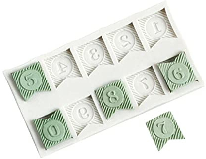 Selecto Bake Stampo in silicone per alfabeto, stampi per cioccolato antiaderenti, stampo per cottura in resina di cera fatta a mano, per decorare pasta di zucchero con numeri da 0 a 9