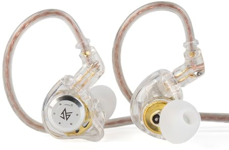 Yinyoo KZ EDX PRO - Auricolari 1DD, cablati EDX PRO, HIFI, bassi profondi, con nuovo driver 1DD dinamico da 10 mm, auricolari per musicista, con cavo staccabile (bianco, con microfono)
