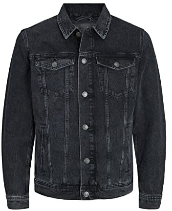 JACK&JONES JJIJEAN JJJACKET MF 255 NOOS, Chaqueta de los hombres, Black Denim, S