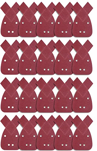 SIQUK 20 Stück Mouse Schleifpapier Maus Detail Schleifblätter Maus-Schleifpapier Klett Schleifdreiecke Detail Schleifpads 4 Löcher Körnung 80 für Black und Decker Detail Palm Sander