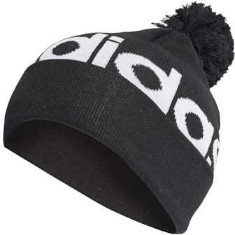 adidas Unisex Pompom Beanie, Black/White, S