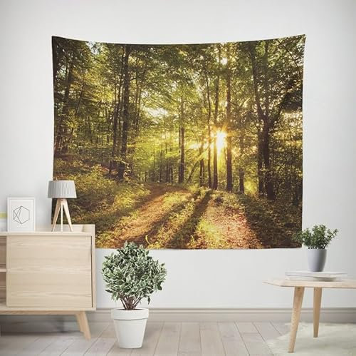 EHOMERY Wandbehang Hippie Große Wanddecke Wald Wandbehang/Wandteppich Wandtuch Indie Wohnzimmer Schlafzimmer Wandbehang Dekoration 350x250cm