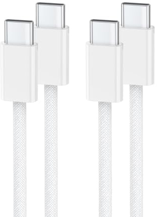 iPhone 15 Charger Cable 60W, USB C to USB C Fast Charging Cable Braided [2-Pack/2M] for iPhone 17,17 Pro 17 Air ,16, 15,Pro/Max,iPad,iPad Pro,iPad Air,iPad Mini,MacBook Air,MacBook Pro,Type C Cable