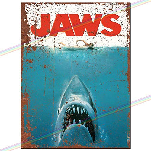 p&p homeware Jaws Bar Metal Bar Sign Father's Day Gift Logo Man Cave Tin Retro Vintage Hanging Wall Plaque Kitchen Garden Shed Garage Funny UK Small (15cm x 10cm)