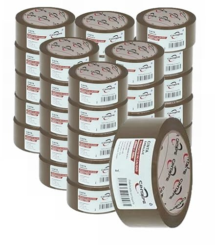 YIJIA Cinta Embalar Cinta adhesiva para Cajas y Paquetes - Color MARRON - 4.8X150M 36PC