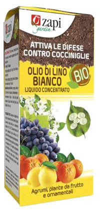 Zapi Garden | Olio di Lino Liquido Concentrato, Cocciniglia Insetticida Attiva le Difese contro Cocciniglia, per Agrumi, Piante da Frutto e Ornamentali, 200ml