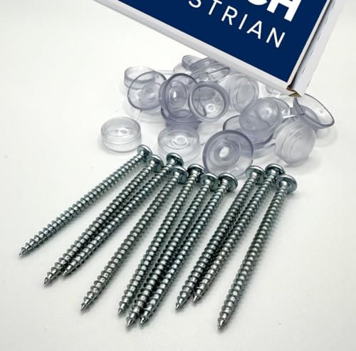 Corrugated Pan Head Roofing Screws with Strap Caps (25, Clear, 50mm (2 Inch))