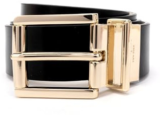 kate spade new york Women's 1.25 Inch Reversible Belt, Black/Gold, S