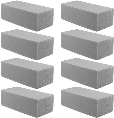 KEILEOHO 8 Unidades de Espuma Floral de 22,5 x 10,5 x 7,5 cm, Espumas Secas Rectangulares para Flores para Hacer Manualidades, Color Gris