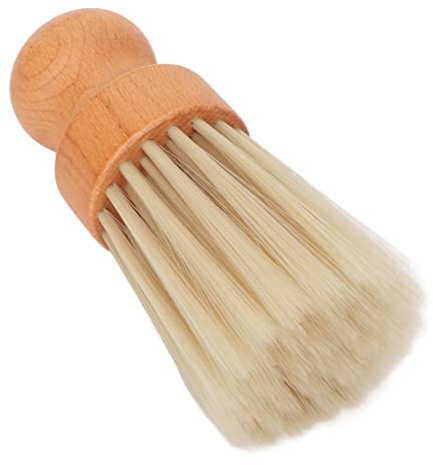 Brocha de Afeitar de Cerdas Suaves, de Madera de Haya, Brocha de Afeitar Portátil para Hombres para Salón en Casa, con Características de Diseño de Limpieza de Cuello y Orejas