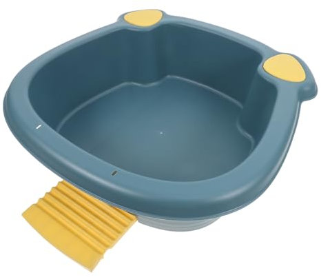 SHERCHPRY Lavandería Tipo Tabla De Lavar Cubo De Lavandería Pequeño Azul Tabla De Lavar para La Ropa y Limpiar La Casa Cubo para Ropa Multifunción