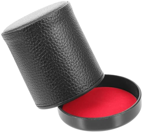 Supvox Ktv Spielwürfelbecher aus Leder, Roter, Kompakter Würfelhalter | 1 Satz, Tragbar und Wiederverwendbar für Spiel und Reise, Zubehör für Würfelspiele