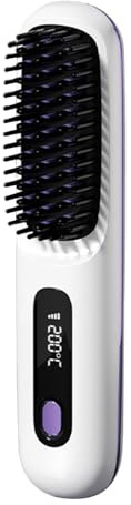 Cepillo Térmico Para Cabello - Alisador Eléctrico de | 3 Modos Ajustable Sin Cable Pantalla Tactil Para Casa Viaje Mujer Rizado Volumen Desenredante