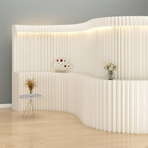 Retractable Room Divider, Portable Partition with Strip Light, Folding Privacy Screen for Office, Home, Exhibition