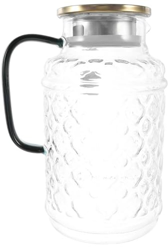GLEAVI Botella De Agua Fría De Vidrio Con Tapa Jarra De Agua De Vidrio Para Refrigerador Casa o Oficina Capacidad Grande