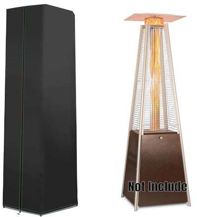 Outdoor Heater Cover Waterproof, Patio Garden Triangle Heater Covers 600D Windproof Anti-tear Oxford Cloth with Zipper and Adjustable Drawstring, 229x59x59cm