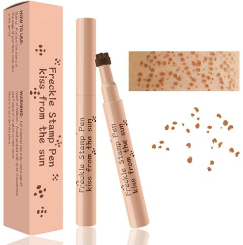 Stylo Taches de Rousseur – Freckle Pen Maquillage Naturel, Résistant à l’eau et Longue Tenue, Application Facile, Look Ensoleillé et Lumineux, Outil de Maquillage Portable (Brun clair)