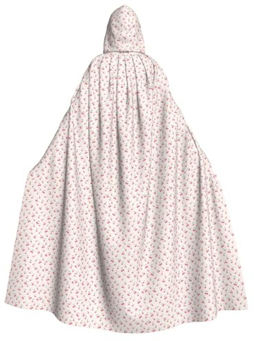 Jkkghll Bonita capa con capucha con estampado de cerezas rojas y dulces, unisex, para adultos, para Halloween, Navidad y fiestas temáticas de carnaval