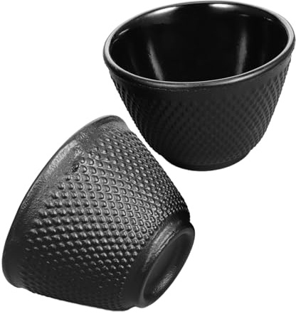 Mipcase Lot De 2 Tasses à Thé En Fonte Japonaise 120 Ml Mug à Thé Kung Fu Résistant à La Chaleur Traditionnel Pour Usage Quotidien