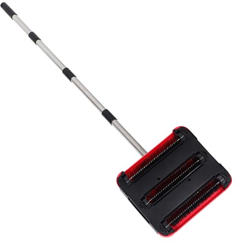 TOBBOMEY Hand Push Carpet Sweeper Manual Vacuum Cleaner Portable Non-electric Broom with Adjustable Height High Suction Power for Home Office Multi-surface Cleaning Including Carpets Floors