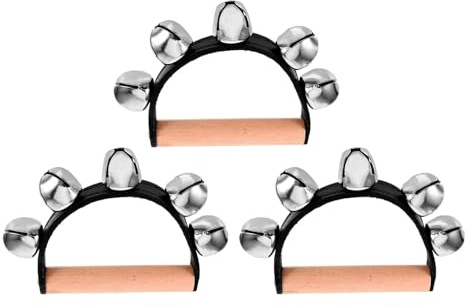 4-teiliges Set Handglocken-Schüttel-Tamburin-Musikinstrument-Schlagzeug-Lehrmittel for Erwachsene, Party- und Tanzaufführungen FüR Party Schule