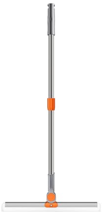 Scopa per pavimenti Spazzolone multifunzionale con manico telescopico lungo per doccia Pulizia delle finestre del bagno Plastica Acciaio inossidabile Silicone 98 * 110 cm