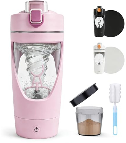 RDTOK Shaker Electrico, 650ml Shaker Proteinas con Compartimento para Polvo