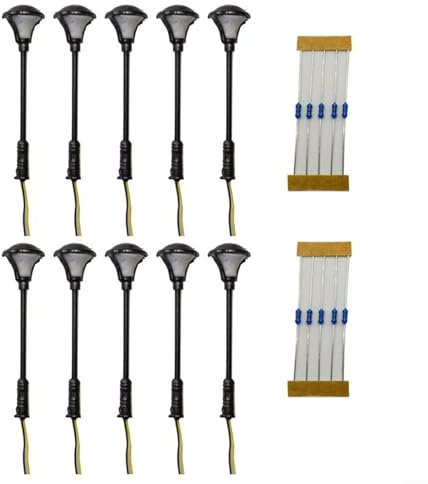 NexRen Metall LED Laternen 10er Set mit Widerständen für Modellbau warmweißes Licht für 12 Volt ideal zum Basteln