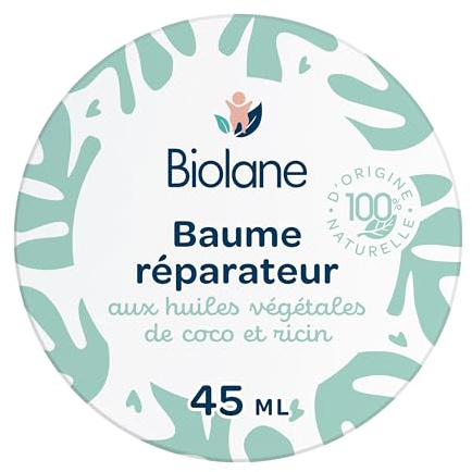 BIOLANE - Baume Réparateur Bébé - Irritations - Rougeurs - Format nomade | Aux huiles de coco et ricin, Nourrit les zones sèches, 100% d'Origine Naturelle, Dès la naissance, Fabriqué en France