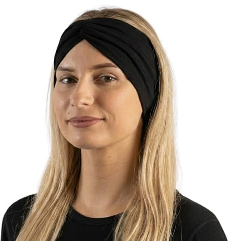 menique Dehnbare Sport-Yoga-Stirnbänder für Damen, 100% Merinowolle, Schweißbänder, Kopfbedeckung, Bandana
