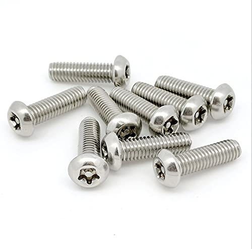binifiMux 40 -Pack M6 x 16mm Button Head Torx Security Bolts Screws 304 Stainless Steel, Tamper Proof Screws