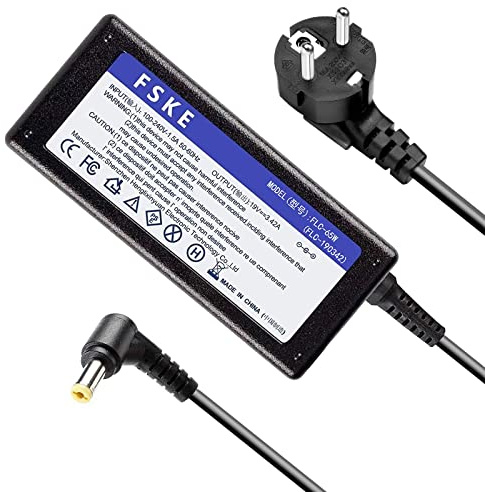 FSKE 65W 19V 3.42A Netzteil Ladeadapter für Acer Aspire A515 A315 E525 E15 E5 E5-571 ES1 ES1-512 E1-531 5750, passend für PA-1900-04 SADP-65KB Notebook-Netzteil, Fugengröße：5,5 * 1,7 mm