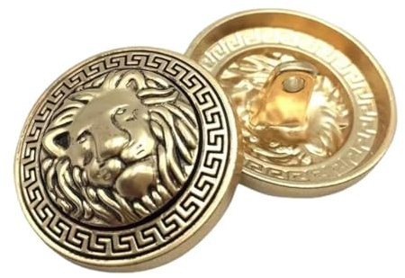 10PCS Clothes Buttons - Fashion Lion Head Sewing Button Round Shaped Metal Button Set for Men Women Blazer, Coat, Uniform, Shirt, Suit and Jacket (Gold, 20mm)