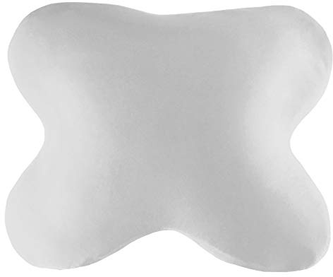 Edda Lux Bezug passend für ACAMAR Kissen, 55 x 47 cm, und für LUXAMEL Schlafkissen 56 x 48 cm, Softer Jersey Kissenbezug für Schmetterlingskissen, aus 100% Baumwolle, in Weiß