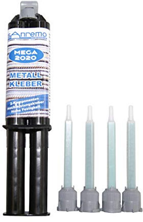 10x MEGA 2020 Metallkleber 25ml + 40 Mischdüsen 2-Komponenten-Kleber