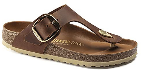 Birkenstock 1018745 Gizeh Big Buckle cognac, Oiled Leather INFRADITO Donna, Cognac EU 37
