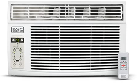 BLACK+DECKER Window Air Conditioner 10000 BTU, AC Window Unit Cools Up to 450 Square Feet, Window AC Unit with Remote Control, 3 Cooling Speeds and Fan Only Function, BD10WT6, White