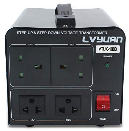LVYUAN 1000W Voltage Transformer 220V 110V Step Up & Step Down Converter UK to US Dual 110V & 220V outlets