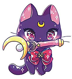 ALTcompluser Anime Autoaufkleber Sailor Moon Car Sticker Auto Fenster Tuning Vinyl Aufkleber(Luna 14x13 cm)