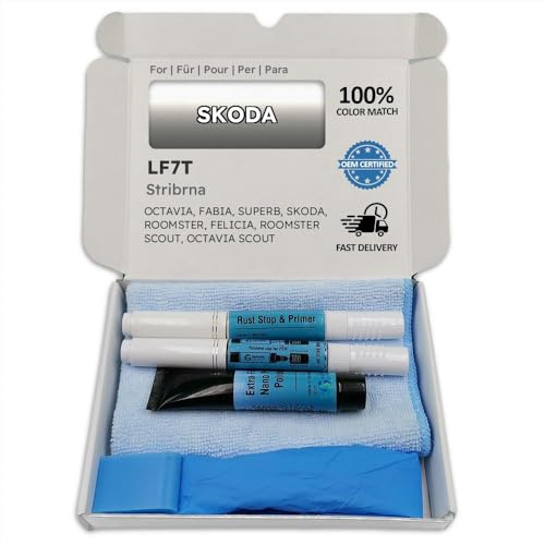 Genuine Colors Lackstift STRIBRNA DIAMANTOVA DIAMANTSILBER LF7T für Skoda Silber Octavia Fabia SUPERB ROOMSTER Felicia Scout