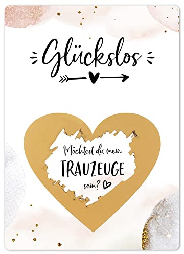 Joli Coon Rubbelkarte Trauzeuge fragen, Willst du mein Trauzeuge sein | 350g Designerpapier, fühlbare UV-Lack-Veredelung, für eine besondere Hochzeitsfrage, Premium-Papeterie