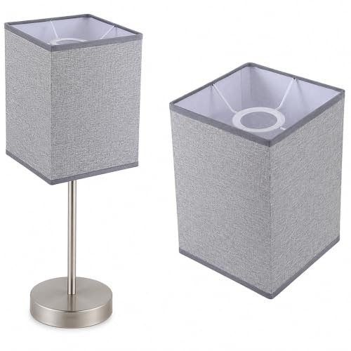 Beavorty Lampenschirm Quadratisch Aus Leinen 20.00X14.00X14.00 Cm Ersatz-Lampenschirm Für Tischlampe Und Stehlampe Sanfte Lichtabdeckung Für Schlafzimmer Und Wohnzimmer